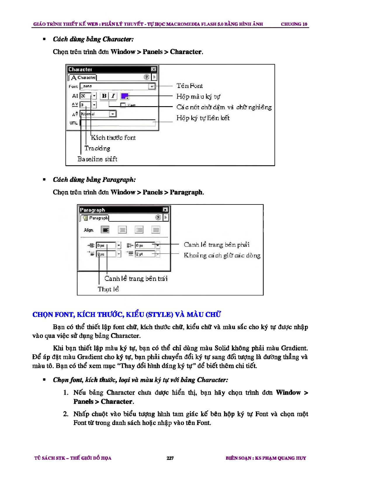 Giáo trình Thiết kế Web - Chương 10: Cách dùng ký tự nhập trong Flash trang 4