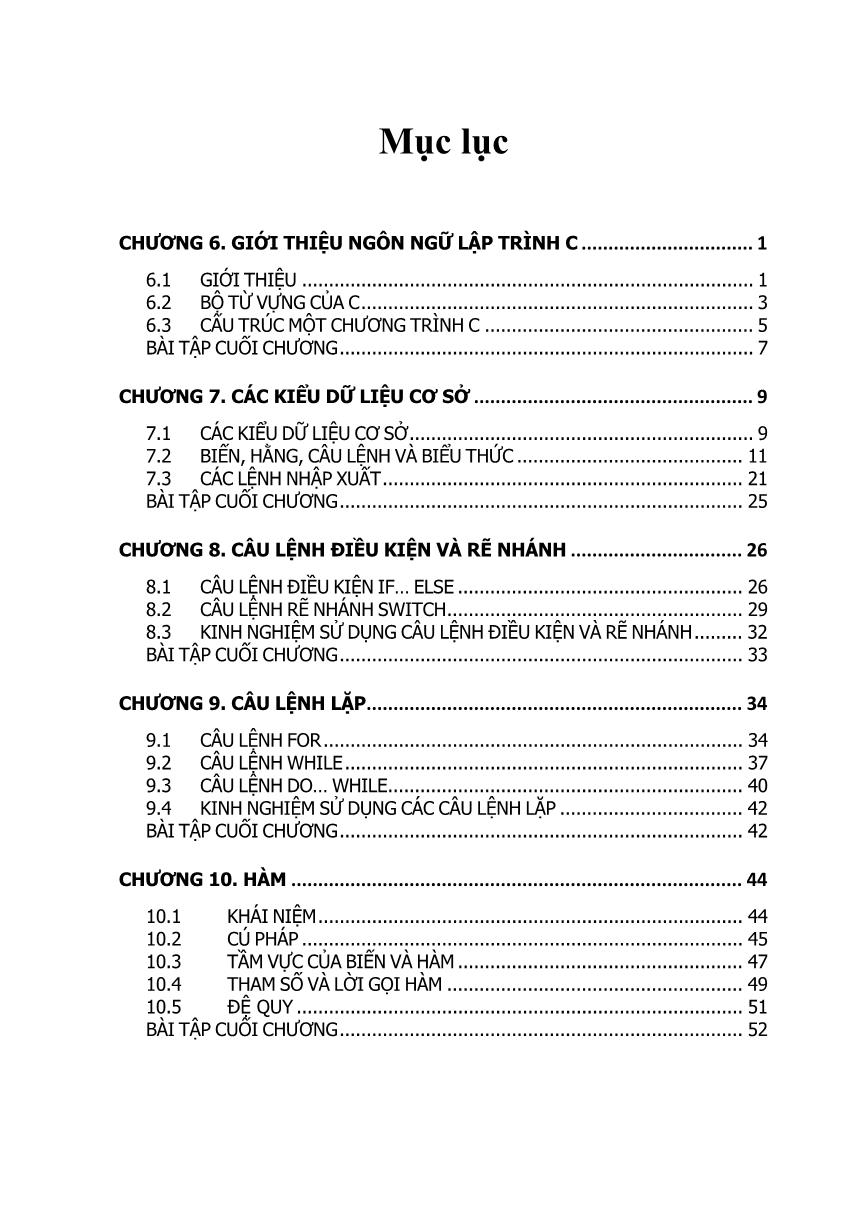 Giáo trình Tin học cơ sở A (ngôn ngữ lập trình C) trang 3