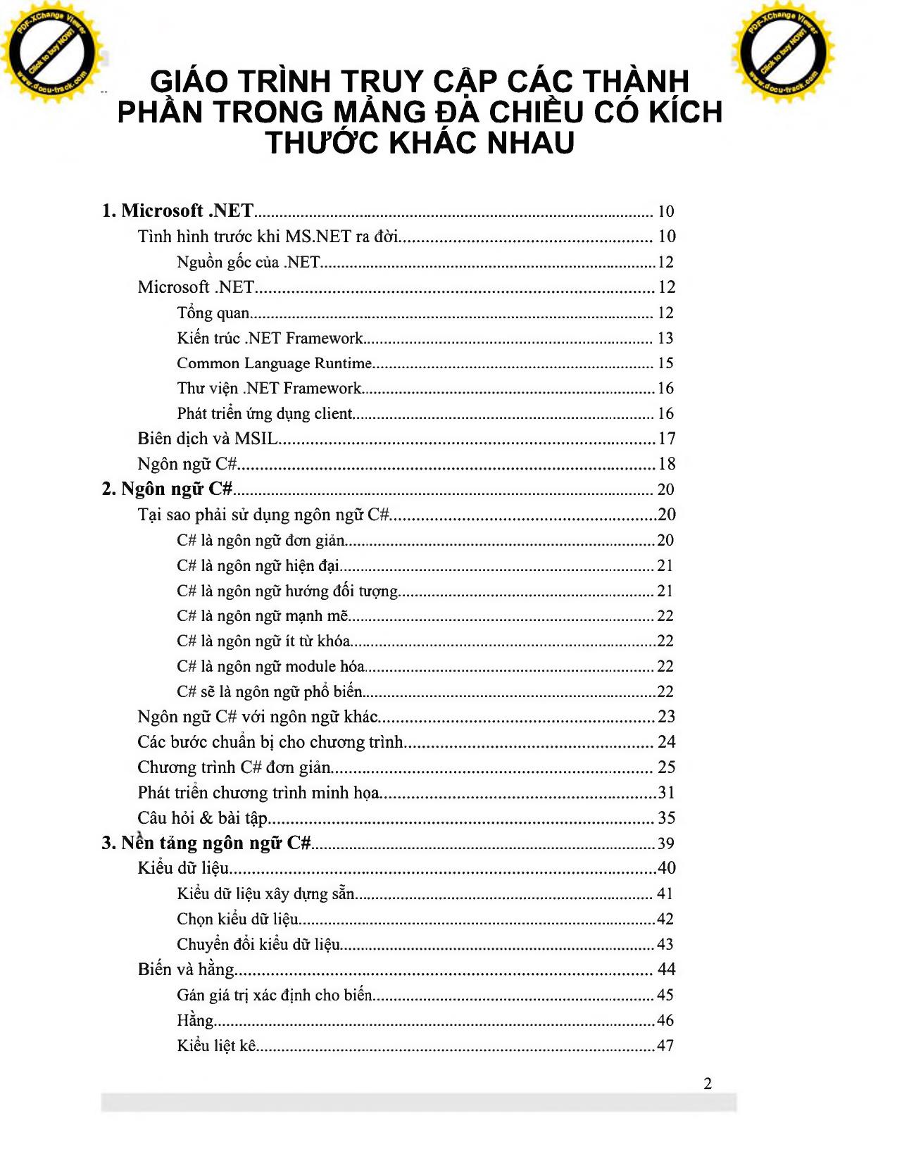 Giáo trình truy cập các thành phần trong mảng đa chiều có kích thước khác nhau trang 1