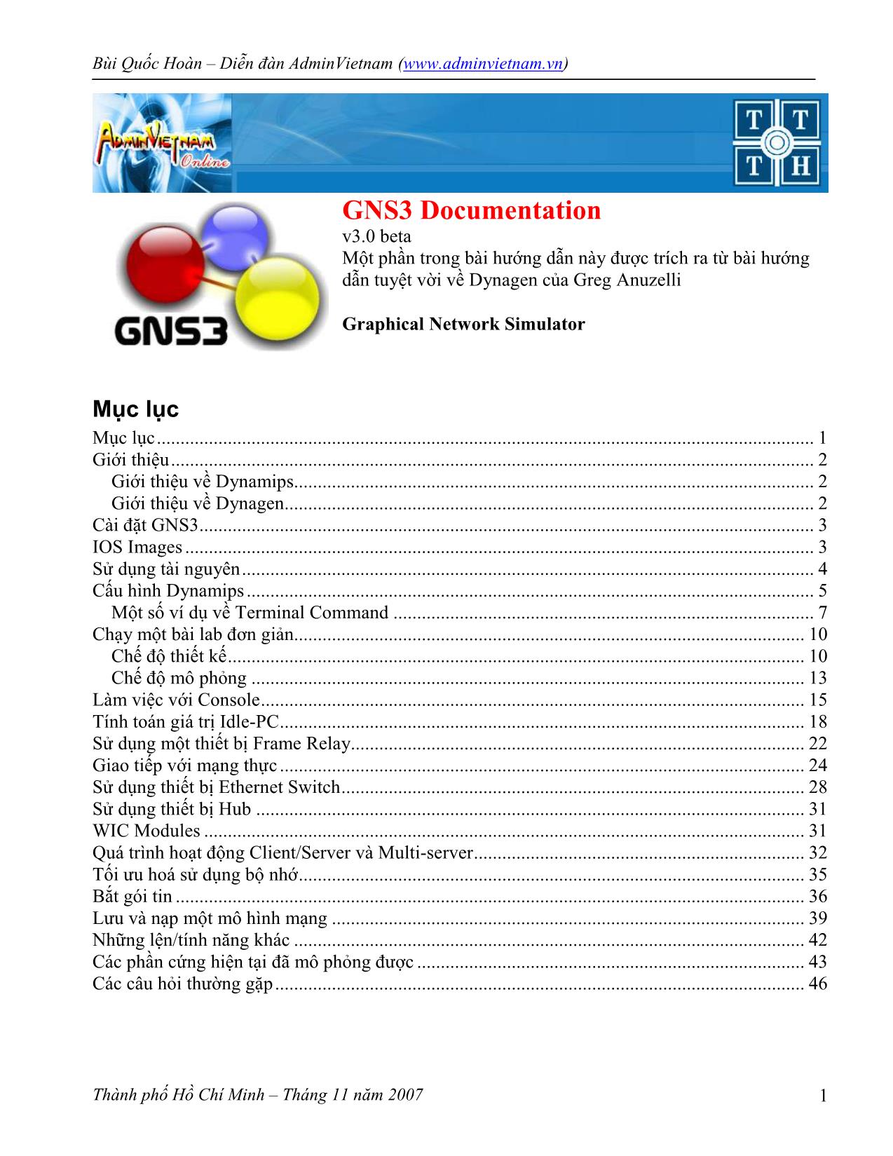 GNS3 Documentation trang 1