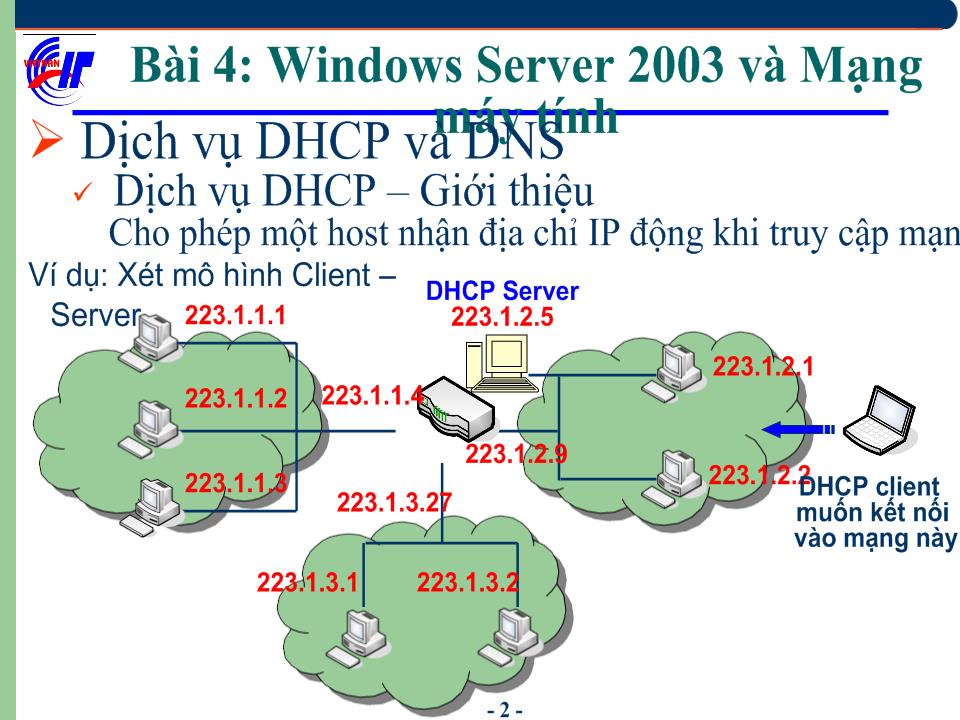 Hệ điều hành Windows Sever 2003 - Bài 4: Windows Server 2003 và mạng máy tính trang 3