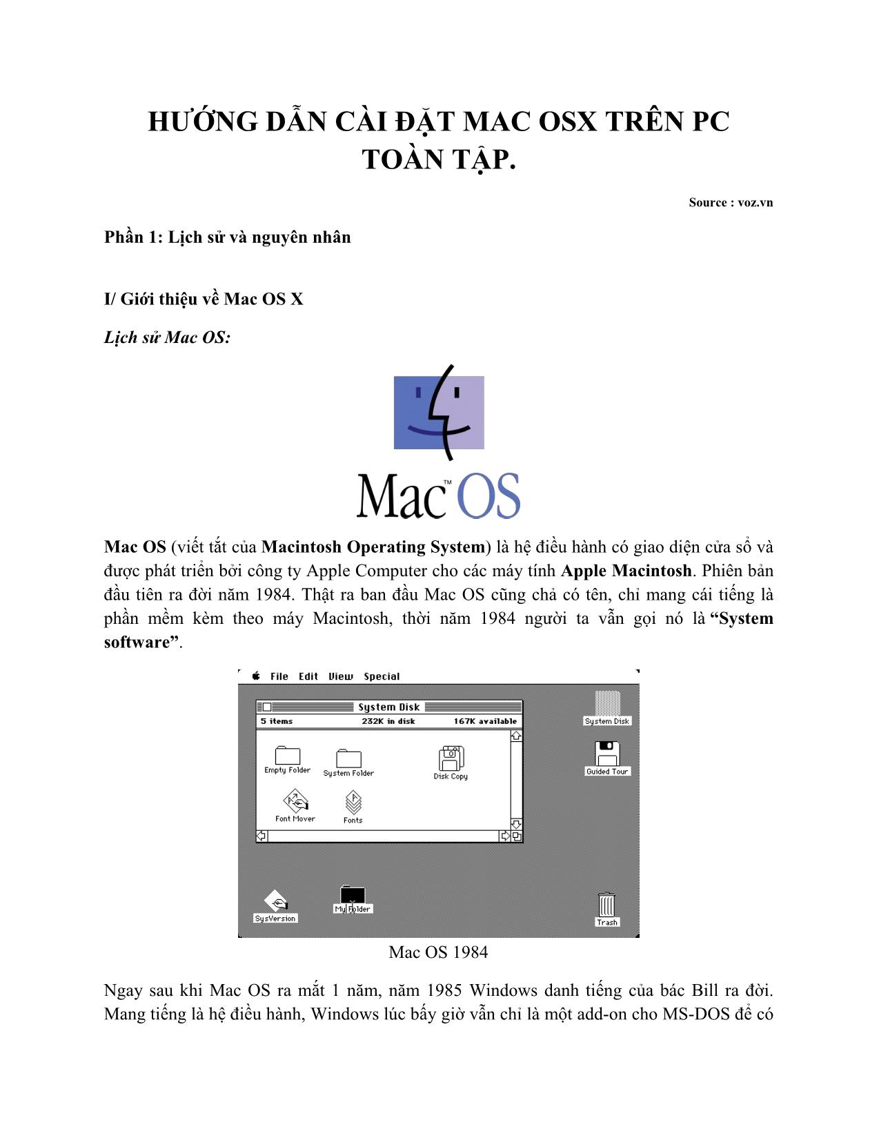 Hướng dẫn cài đặt MAC OSX trên PC toàn tập trang 1