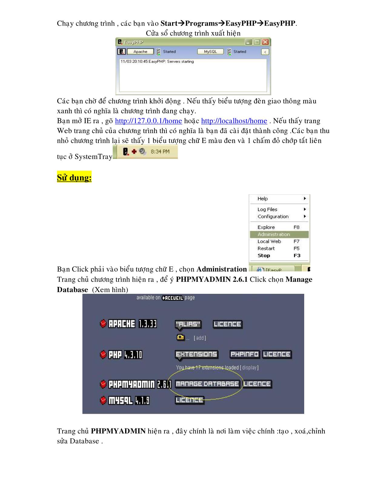 Hướng dẫn sử dụng EasyPHP 1.8 cài đặt “forum” trên máy tính cá nhân trang 2