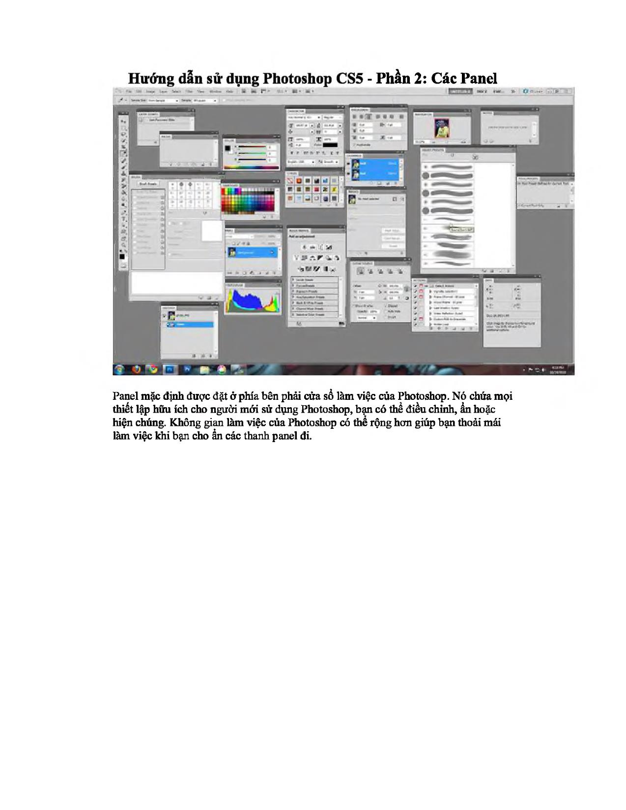 Hướng dẫn sử dụng Photoshop CS5 - Phần 2: Các Panel trang 1