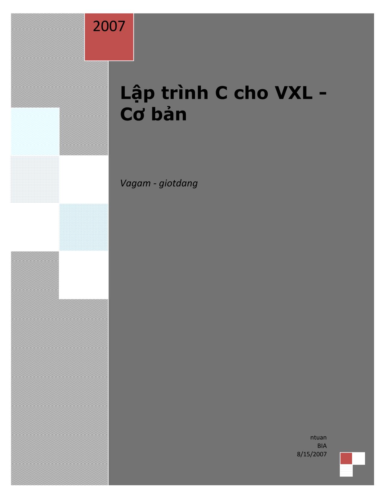 Lập trình C cho Vi xử lý cơ bản trang 1