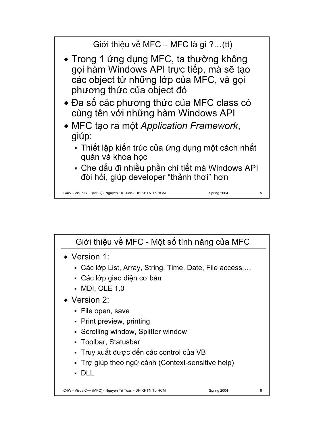 Lập trình C trên Windows - Kỹ thuật lập trình Visual C++ (MFC) trang 3