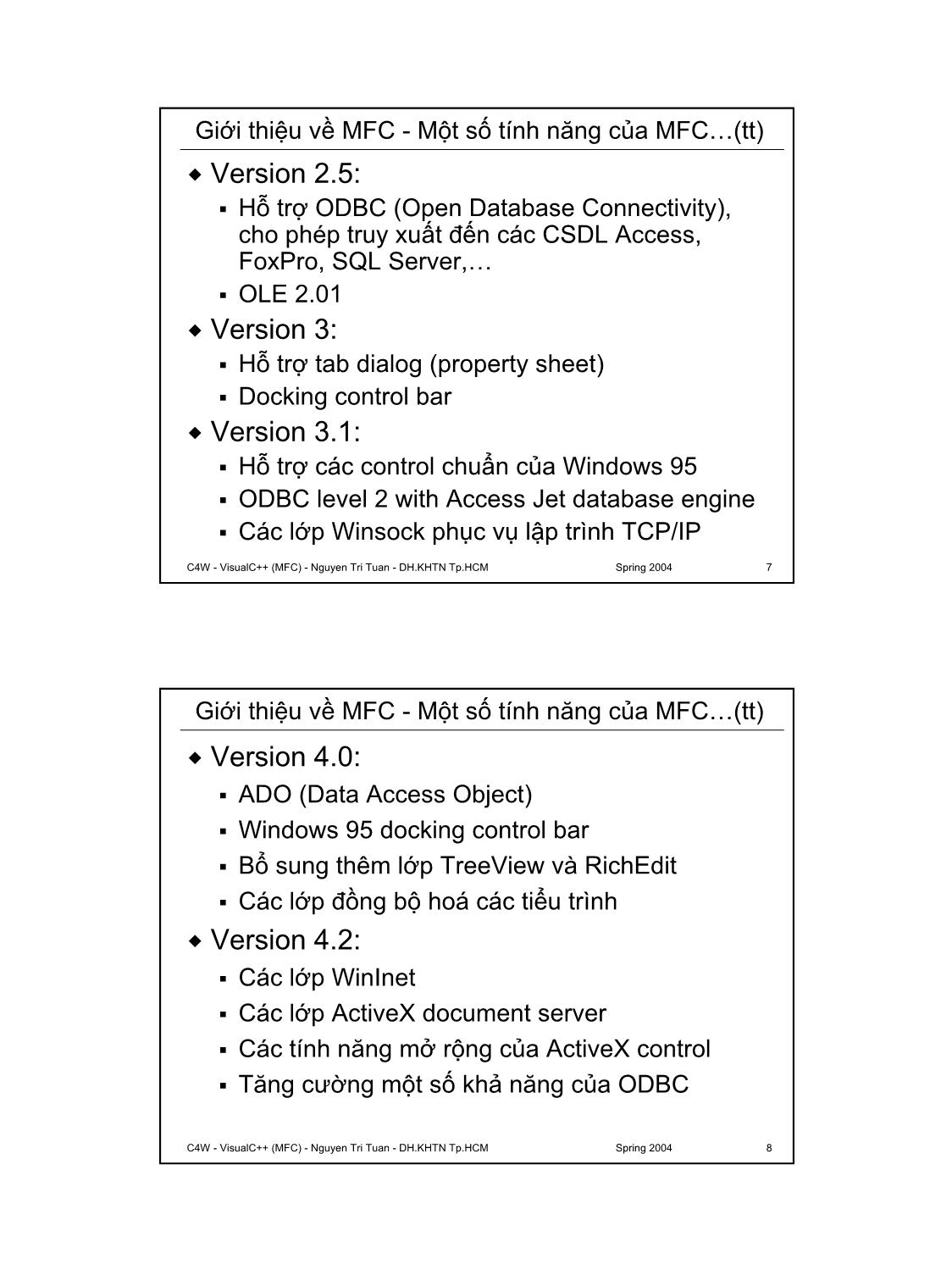 Lập trình C trên Windows - Kỹ thuật lập trình Visual C++ (MFC) trang 4