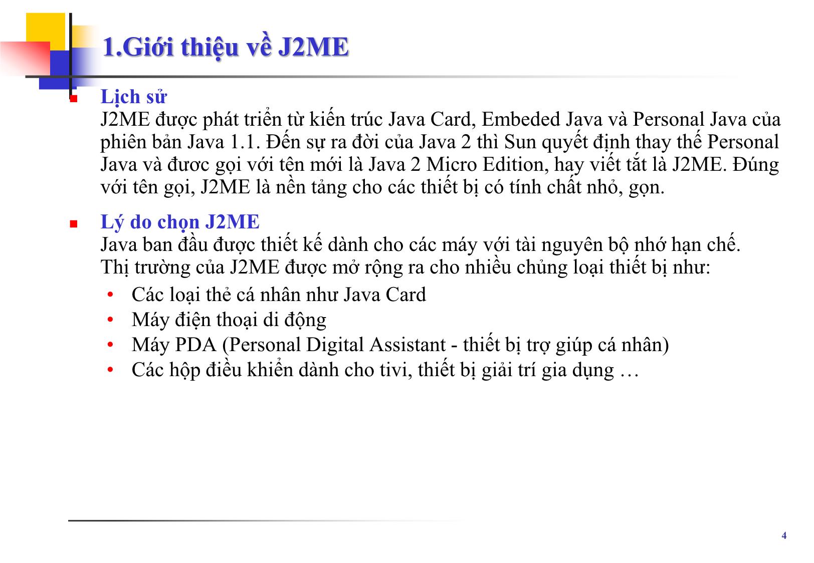 Lập trình J2ME cho thiết bị di động trang 4