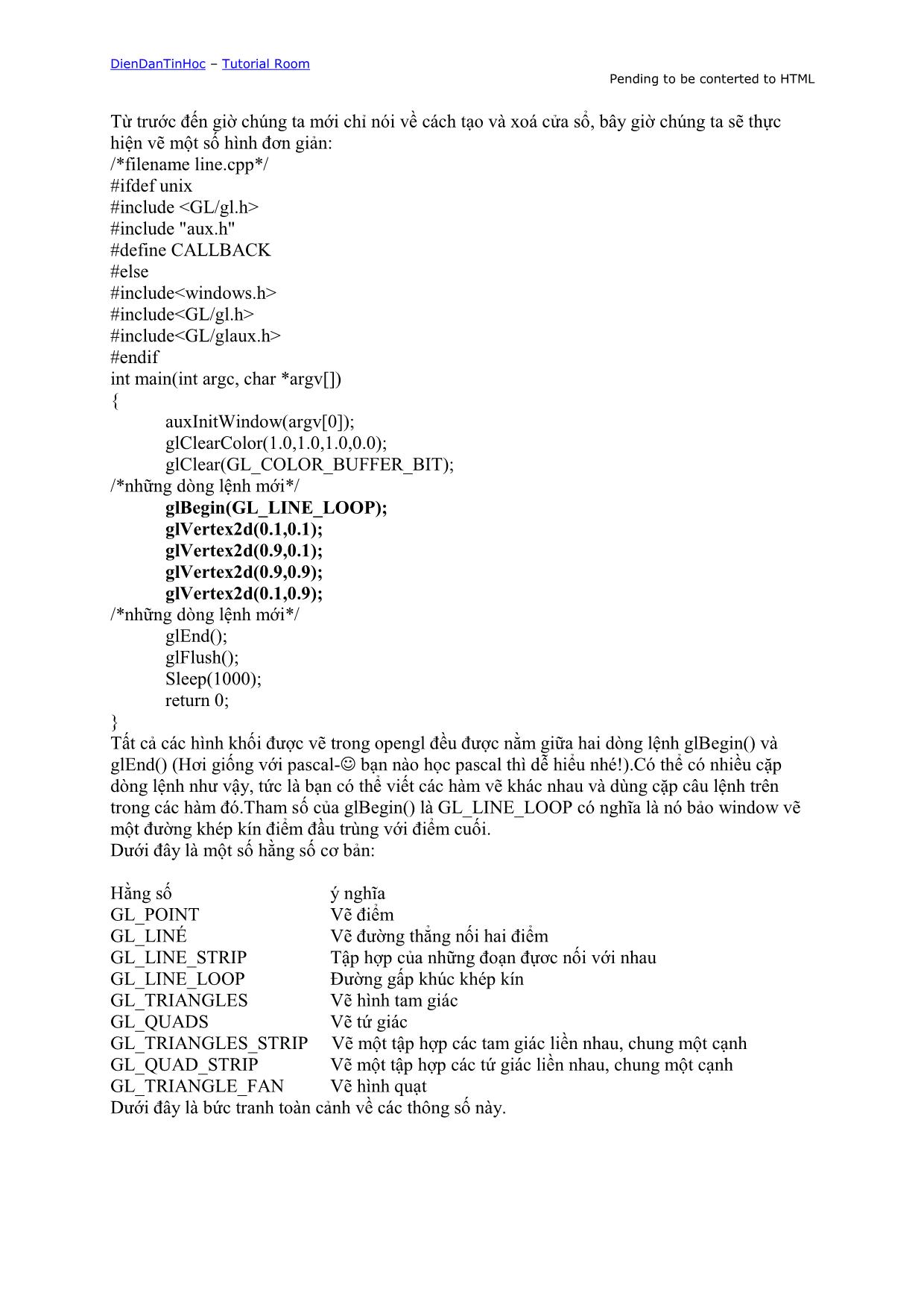 Lập trình Opengl với thư viện AUX trang 3