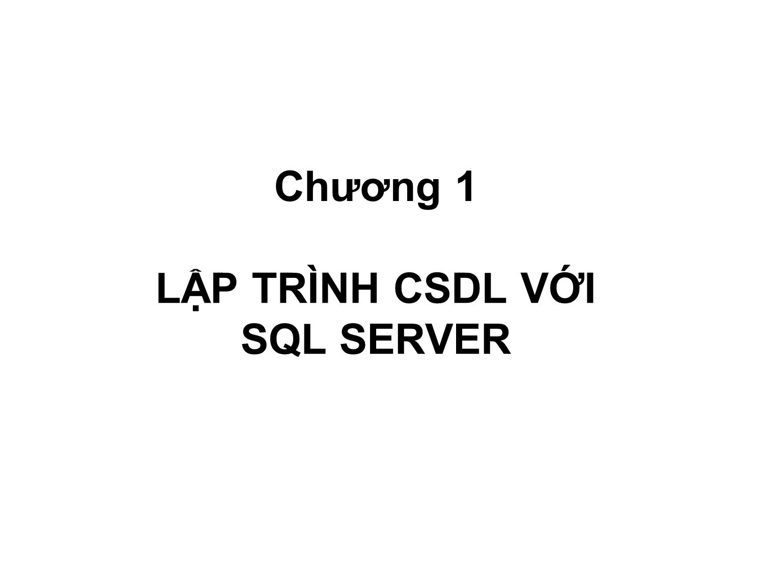 Lập trình SQL Server trang 1