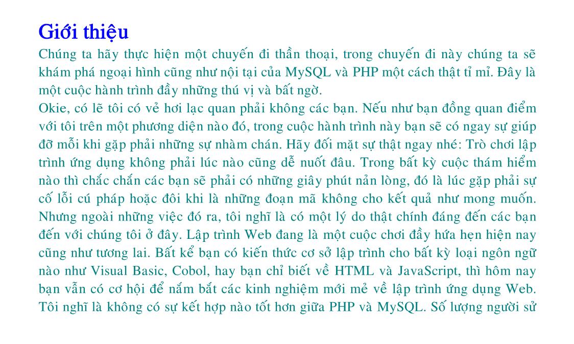 Lập trình Web động với PHP/MySQL trang 2