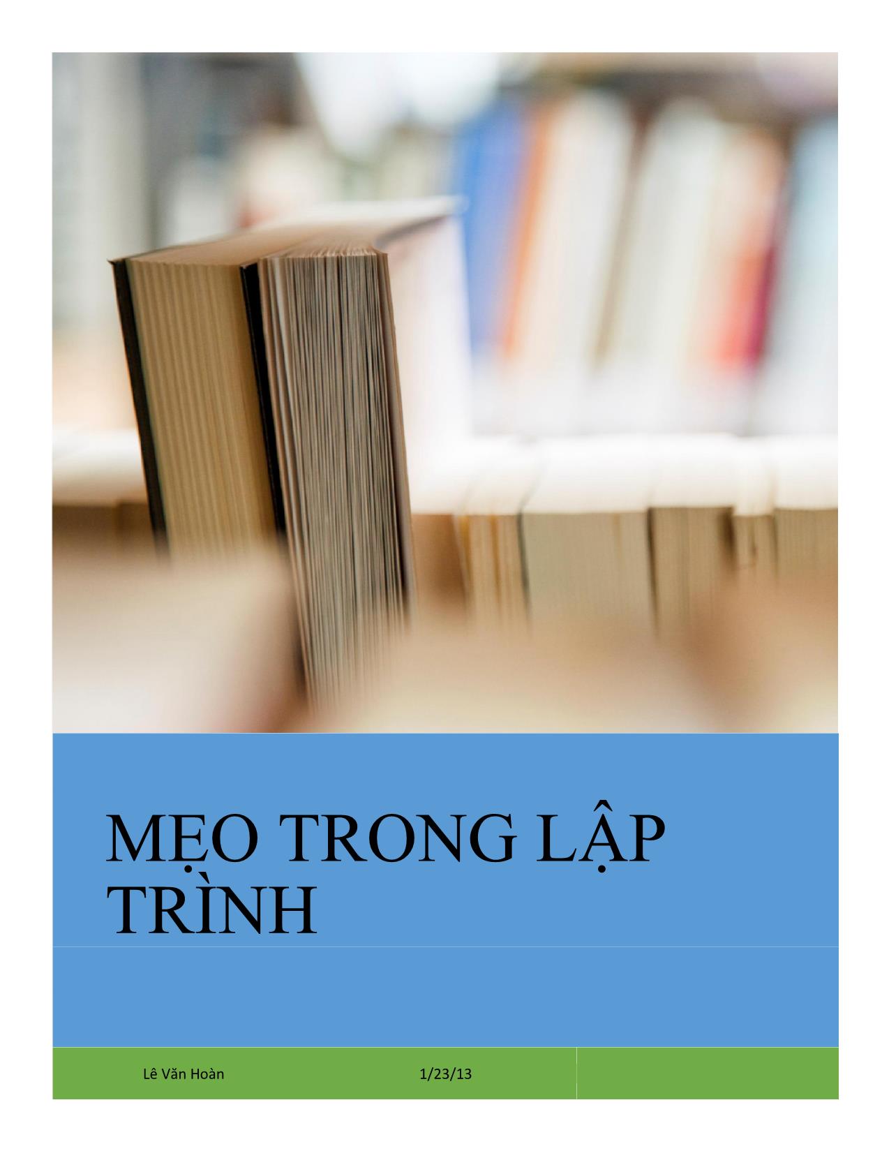 Mẹo trong lập trình trang 1