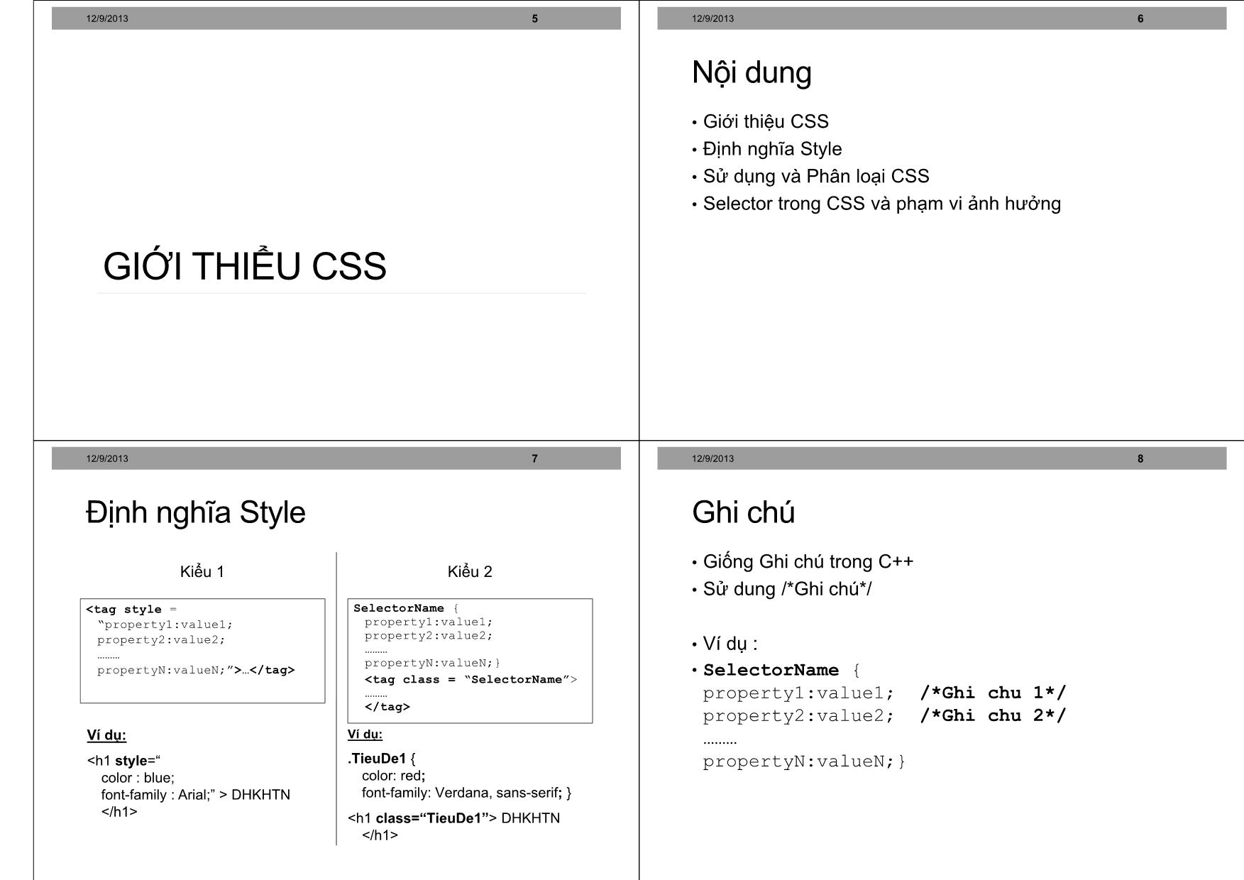 Ngôn ngữ CSS trang 2