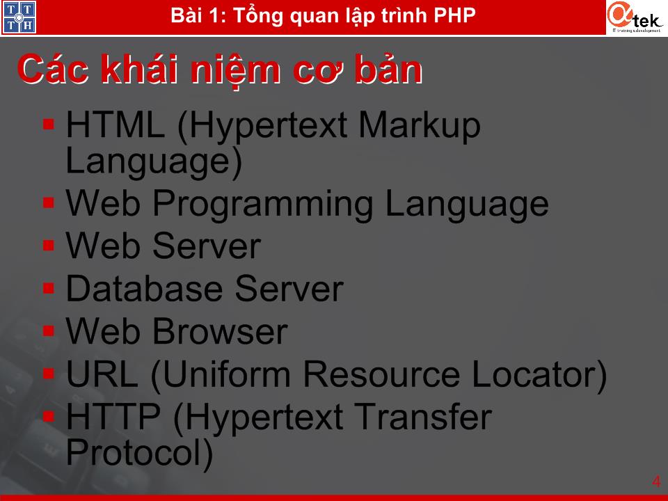 Nhập môn lập trình web với PHP - Bài 1: Tổng quan lập trình PHP trang 4