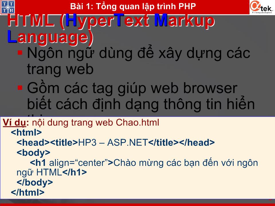 Nhập môn lập trình web với PHP - Bài 1: Tổng quan lập trình PHP trang 5