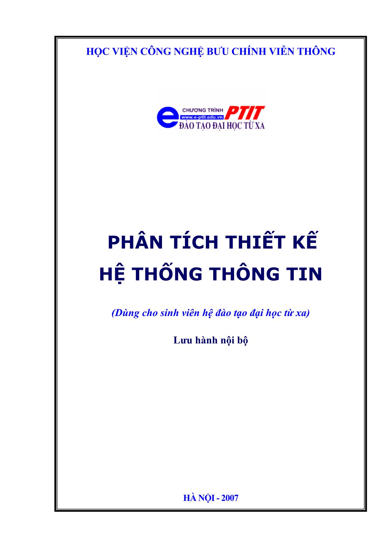 Phân tích thiết kế hệ thống thông tin trang 1