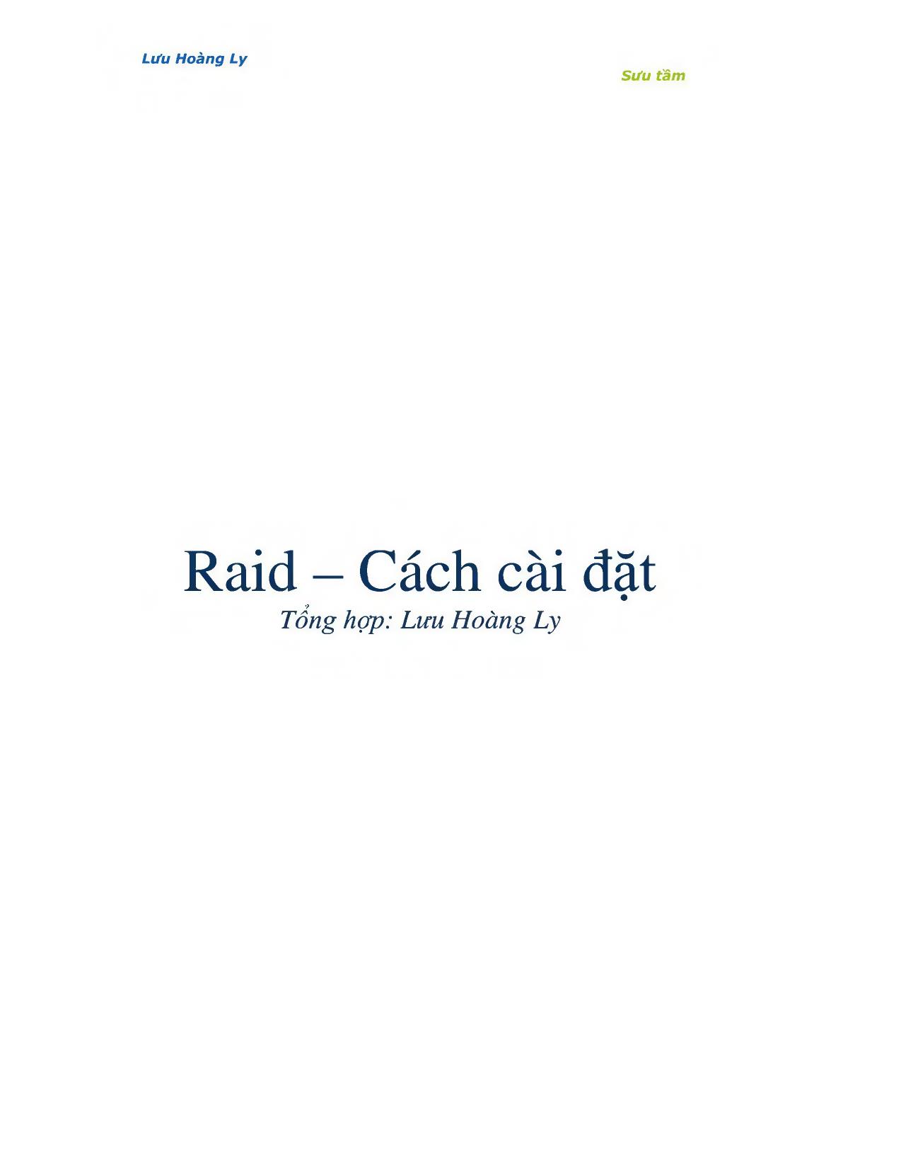 Raid - Cách cài đặt trang 1