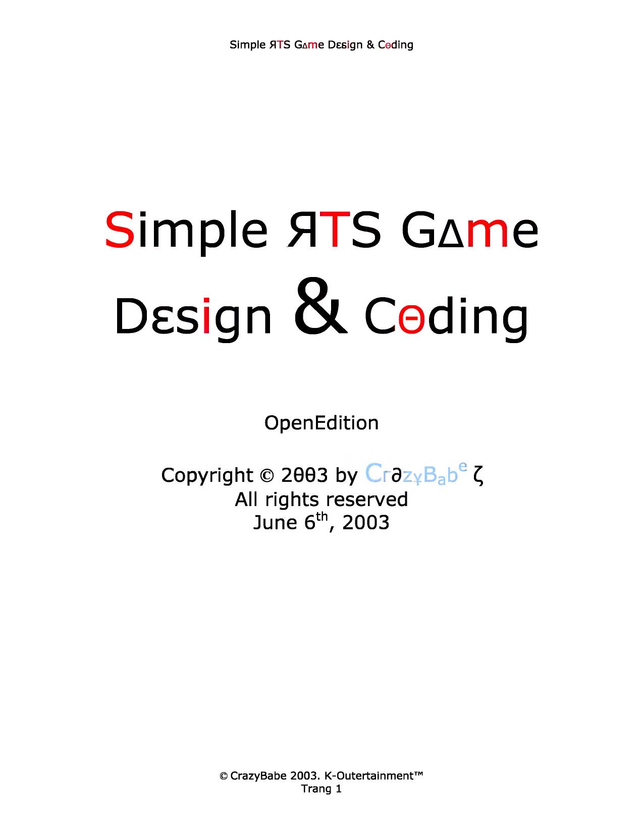 Simple RTS game design & Coding trang 2