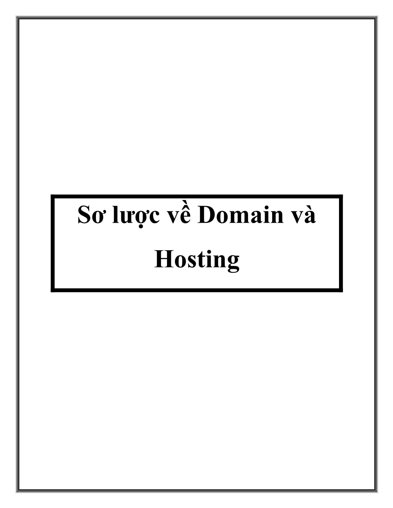 Sơ lược về Domain và Hosting trang 1