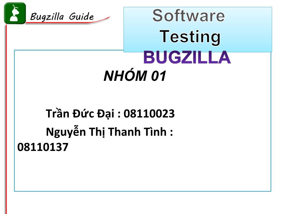 Software Testing Bugzilla trang 1