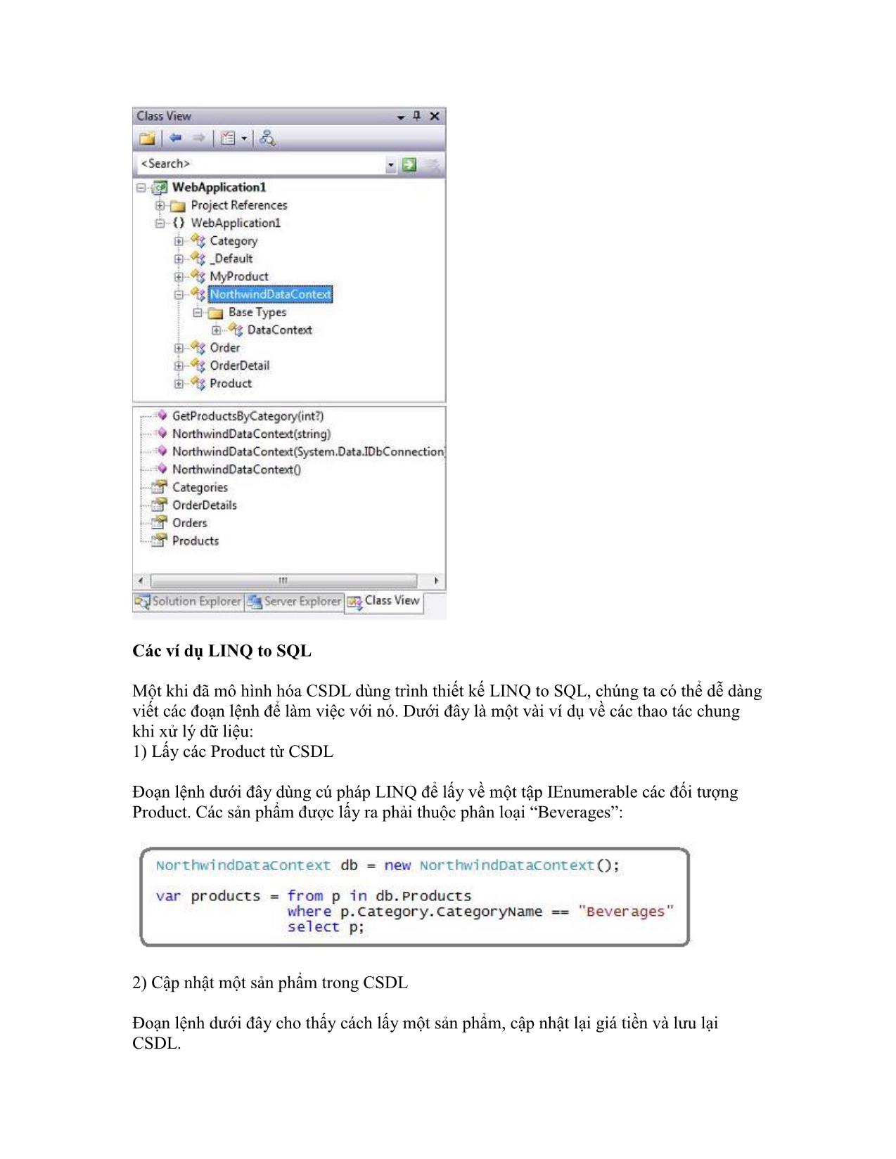 Sử dụng LINQ to SQL trang 3