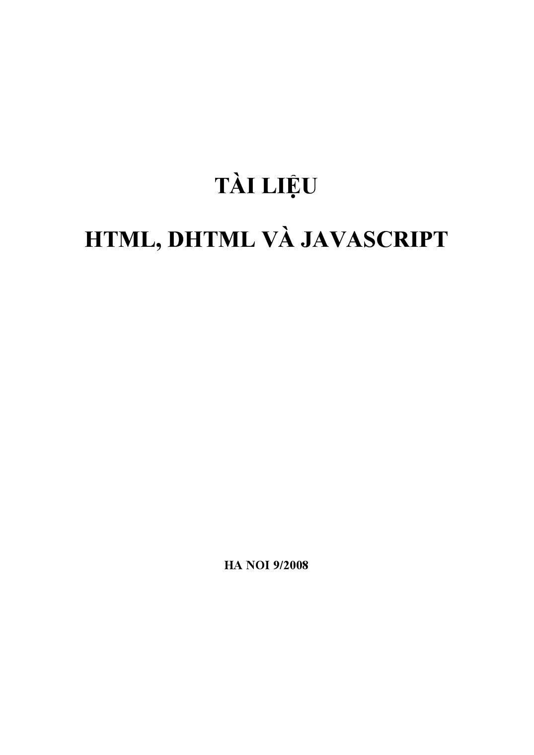 Tài liệu HTML, DHTML và JavaScript trang 1