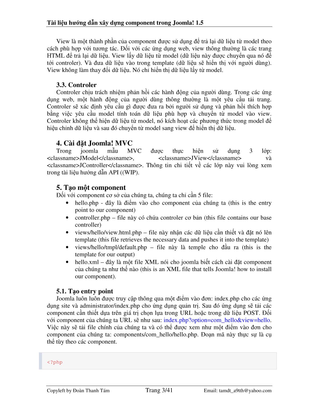 Tài liệu hướng dẫn xây dựng component trong Joomla! 1.5 trang 3