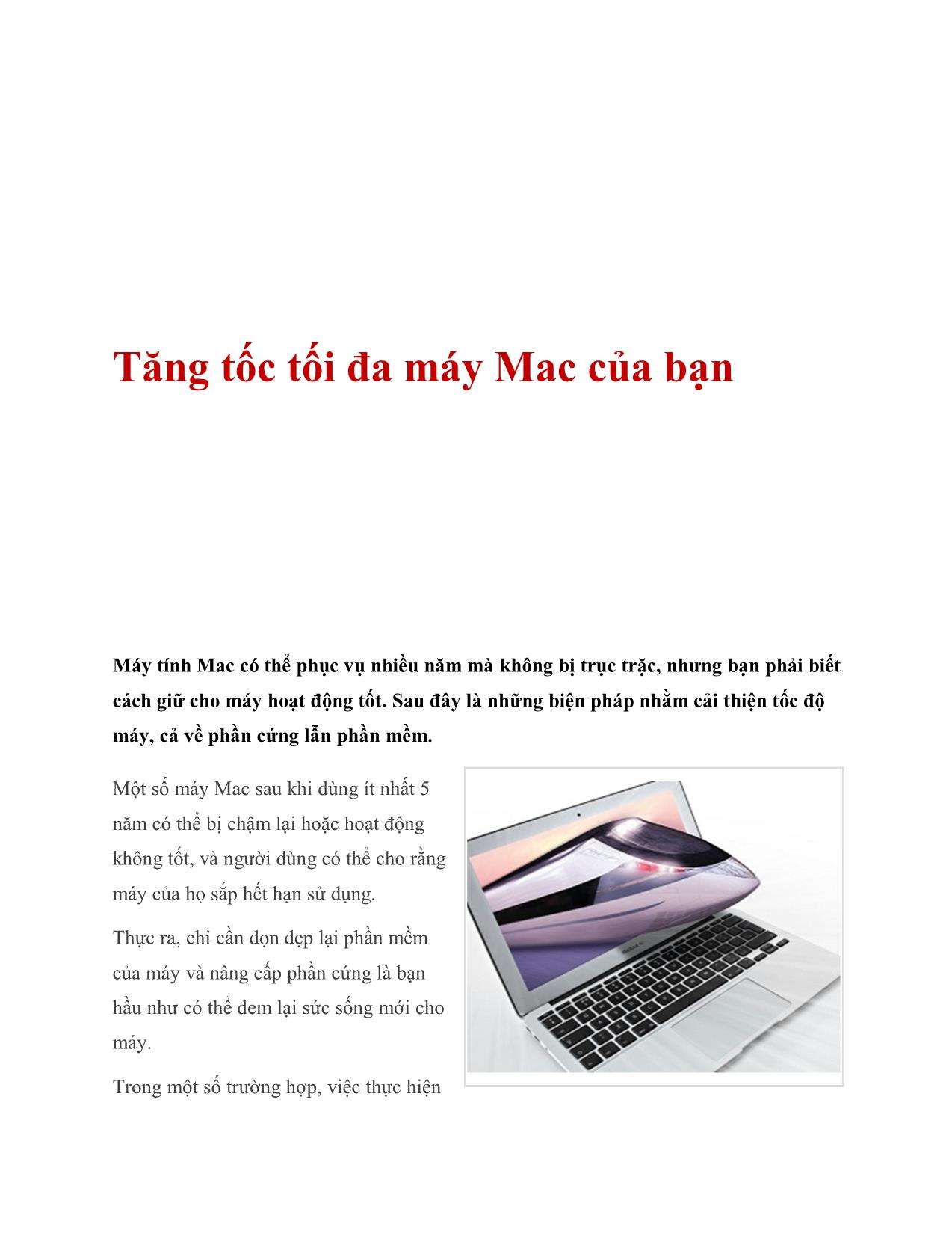 Tăng tốc tối đa máy Mac của bạn trang 1