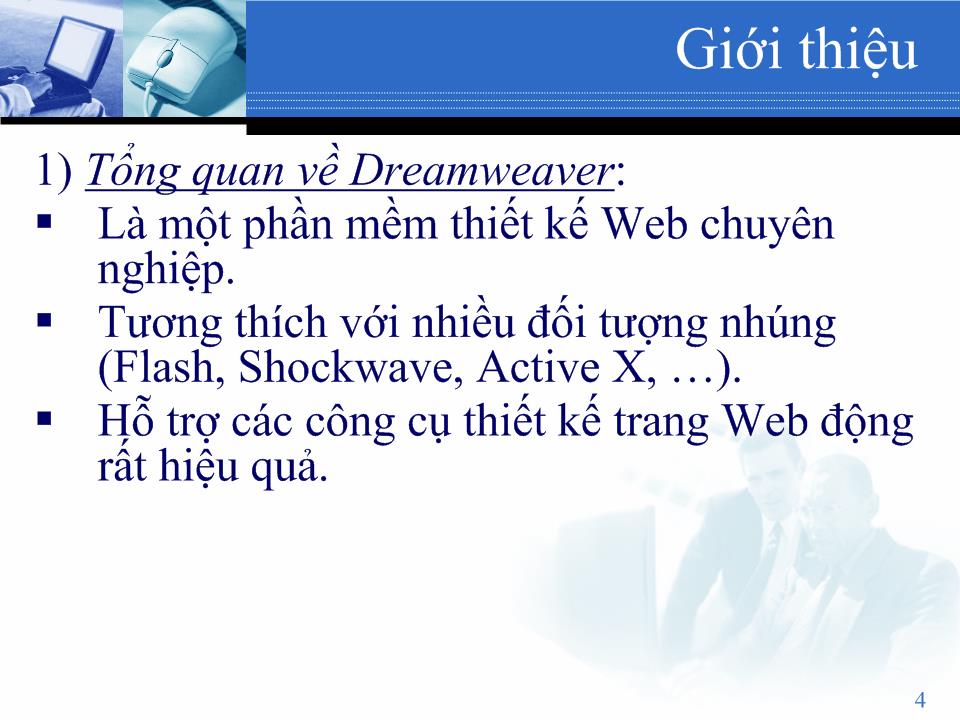 Thiết kế Web với DreamWeaver trang 4