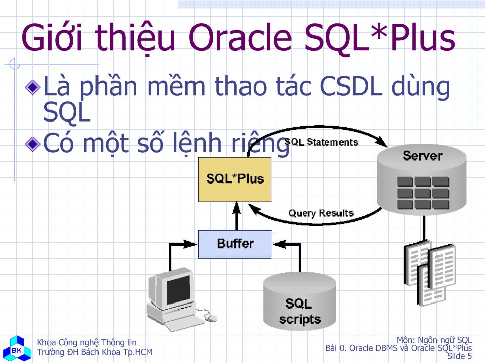 Thực hành SQL - Bài 0: Oracle DBMS và SQL *Plus trang 5