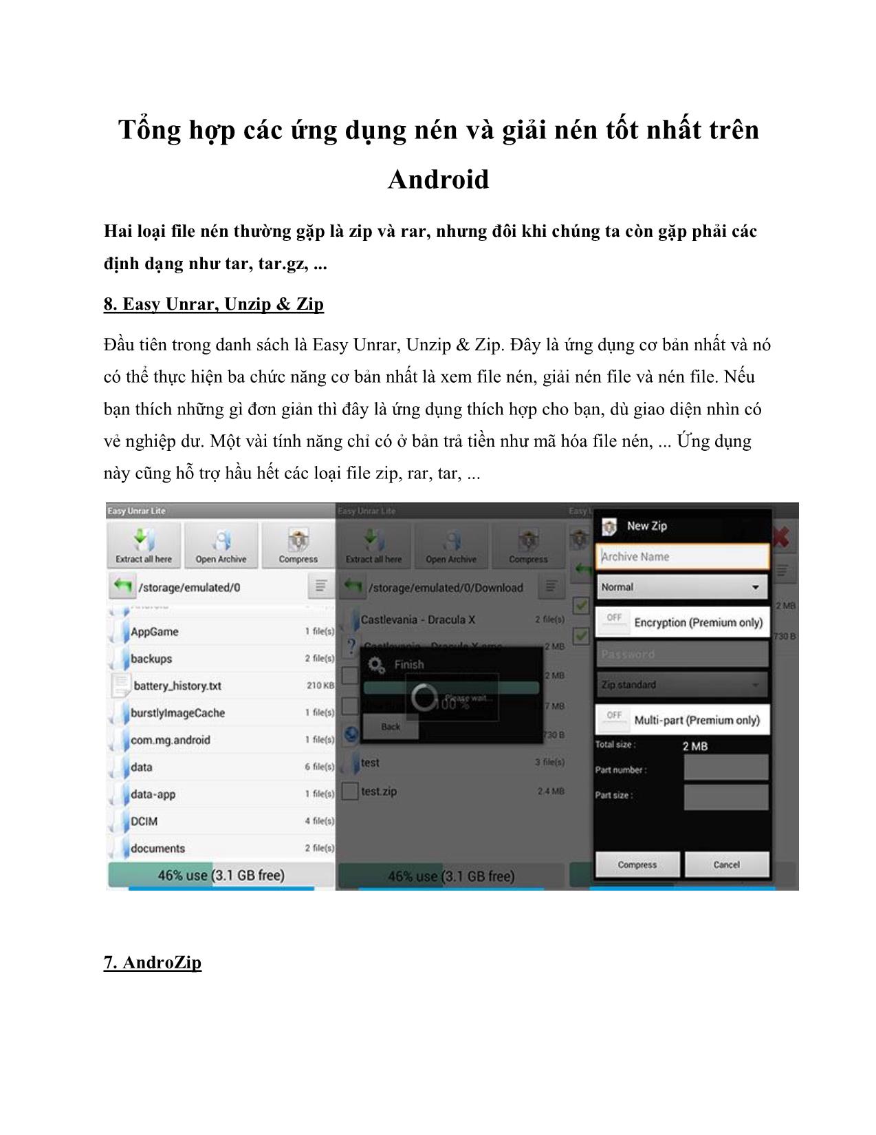 Tổng hợp các ứng dụng nén và giải nén tốt nhất trên Android trang 1
