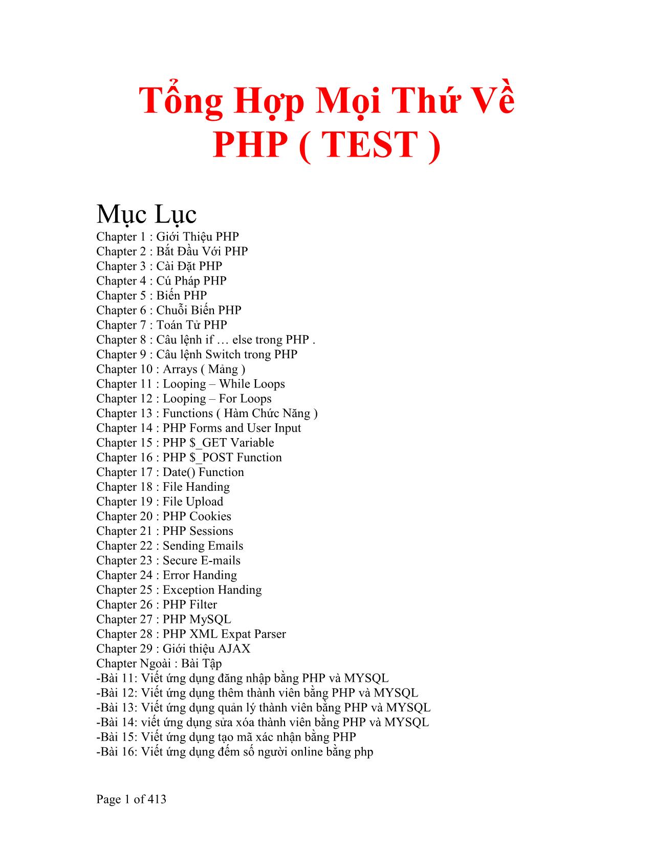Tổng hợp về PHP trang 1