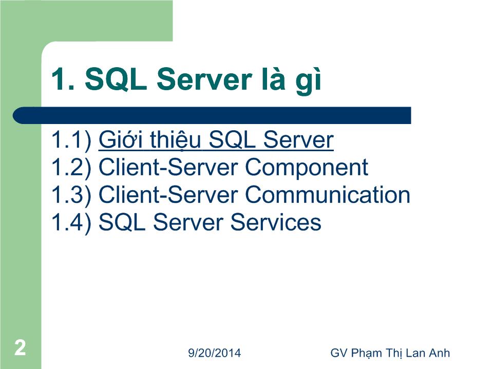 Tổng quan SQL Server trang 2