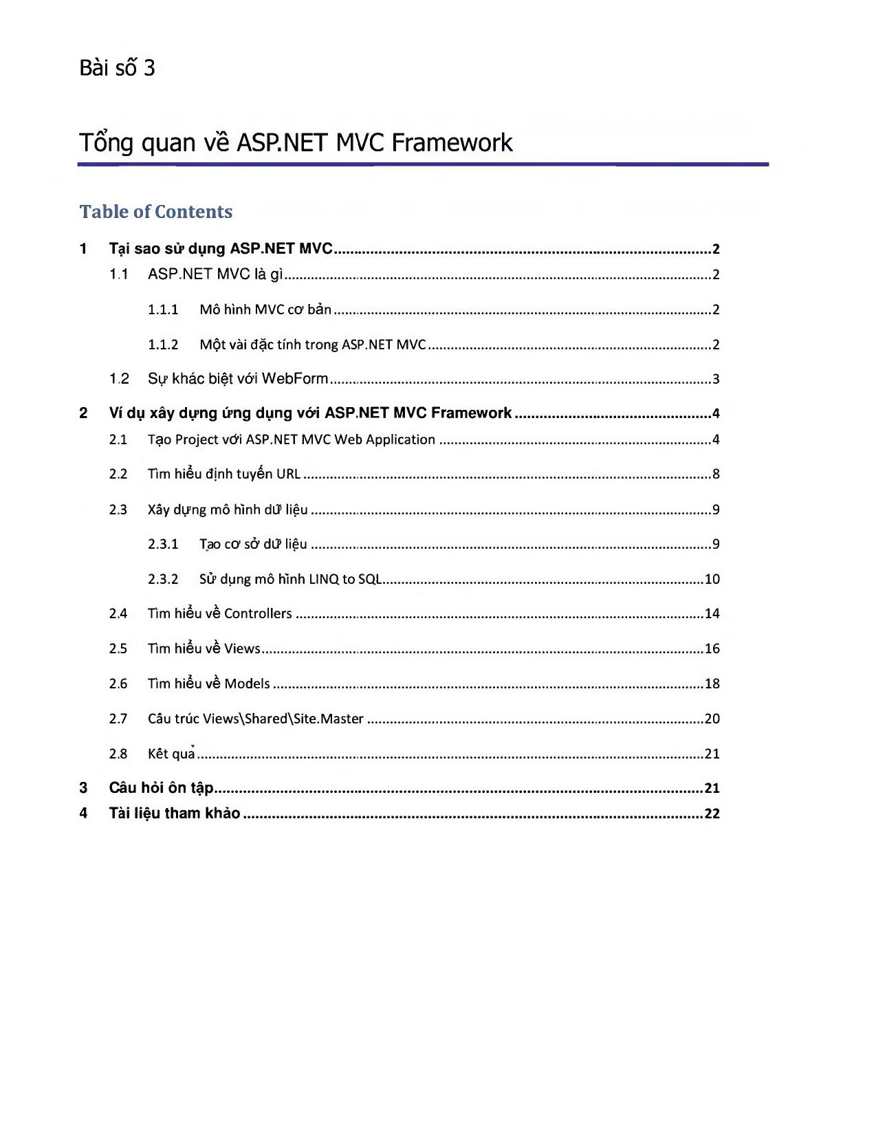 Tổng quan về ASP.NET MVC Framework trang 1