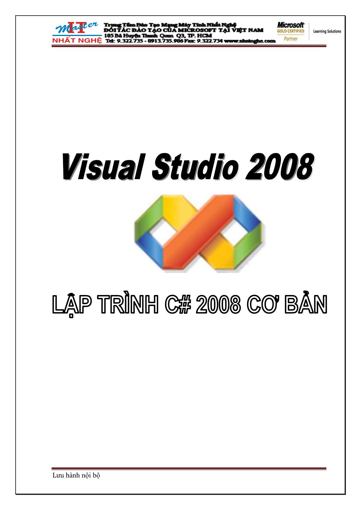Visual Studio 2008 - Lập trình C# 2008 cơ bản trang 1
