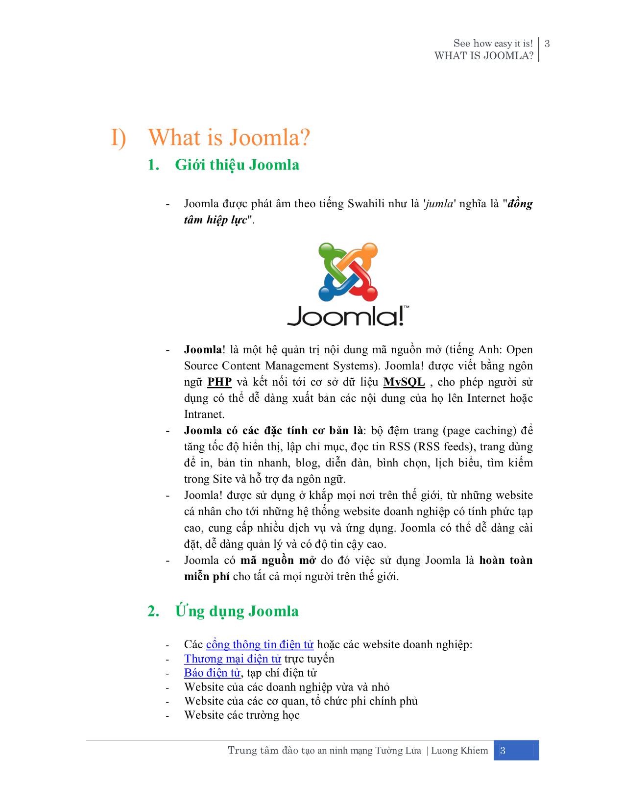 What is joomla? trang 4
