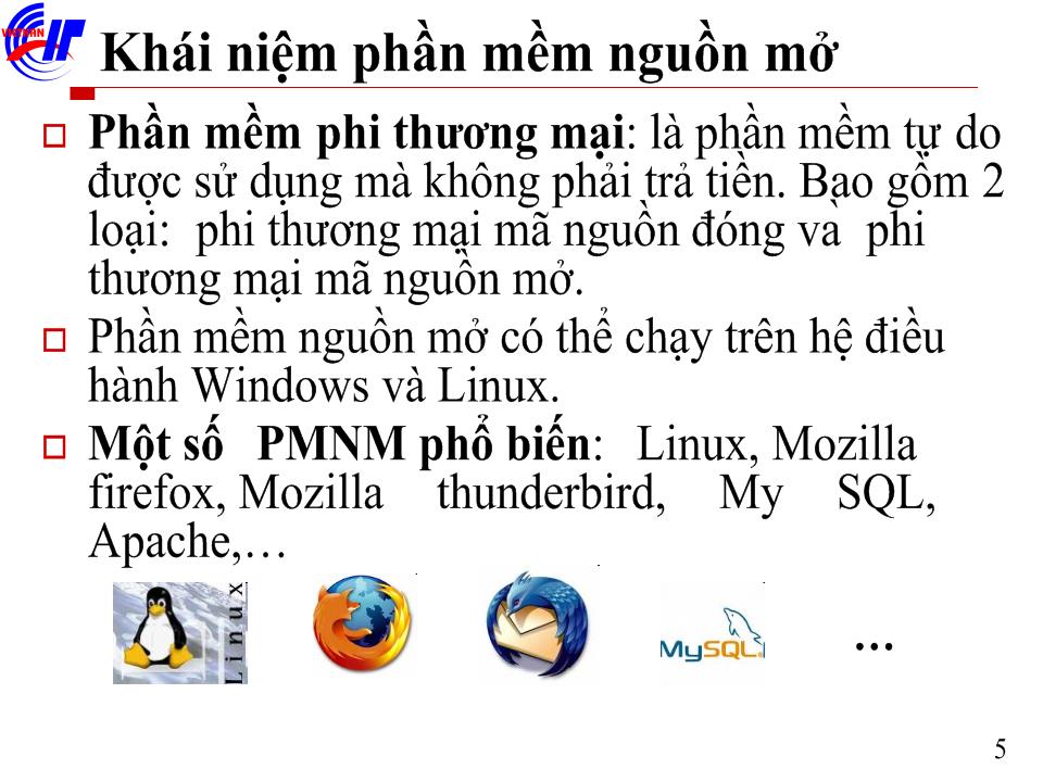 Bài giảng Hệ điều hành Linux trang 5