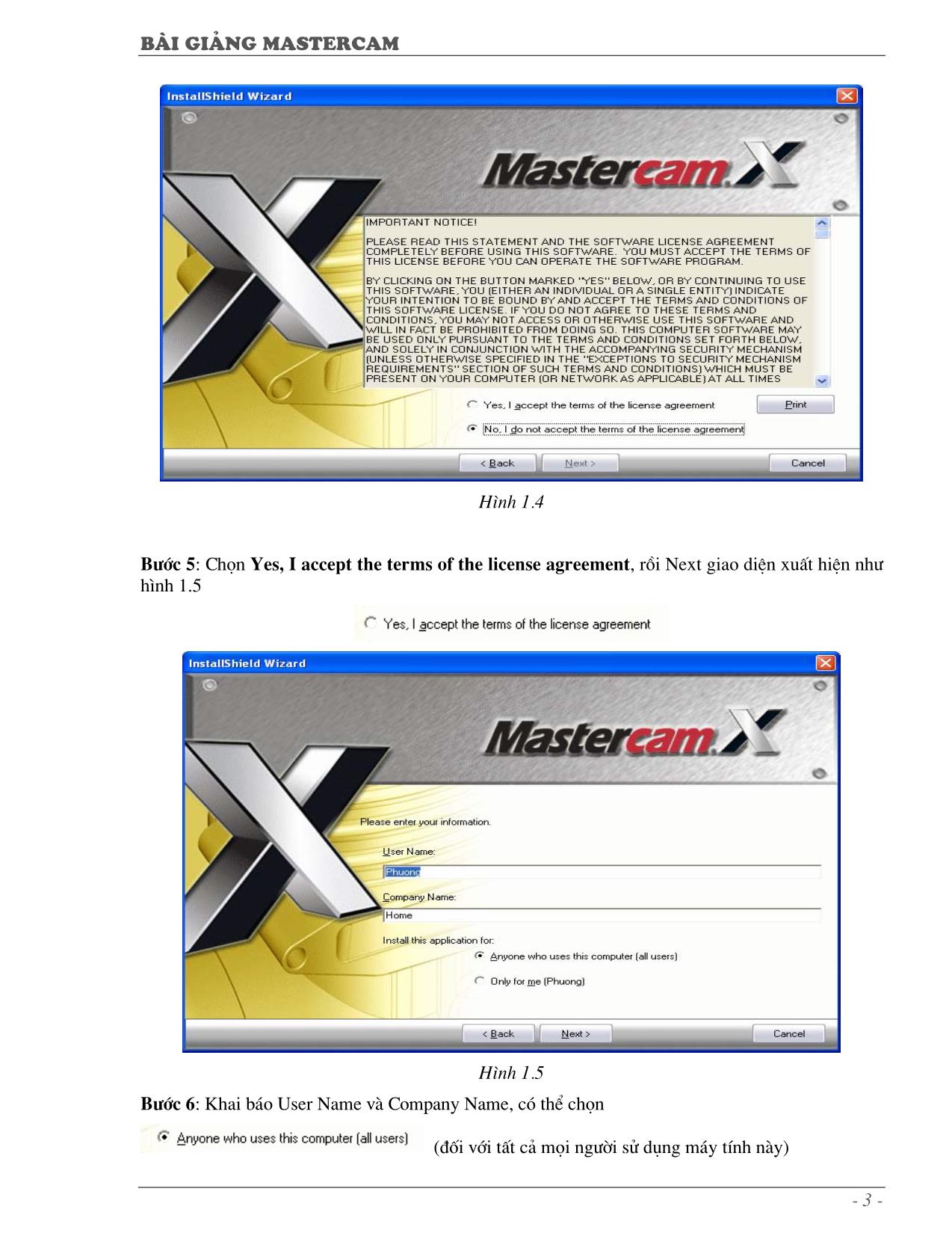 Bài giảng Mastercam - Chương 1: Môi trường Mastercam X trang 3