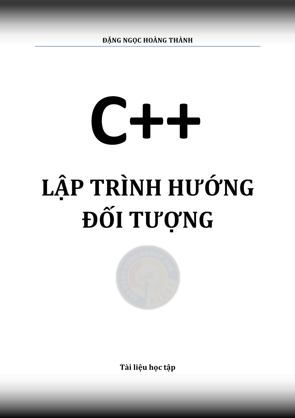 C++ - Lập trình hướng đối tượng trang 2