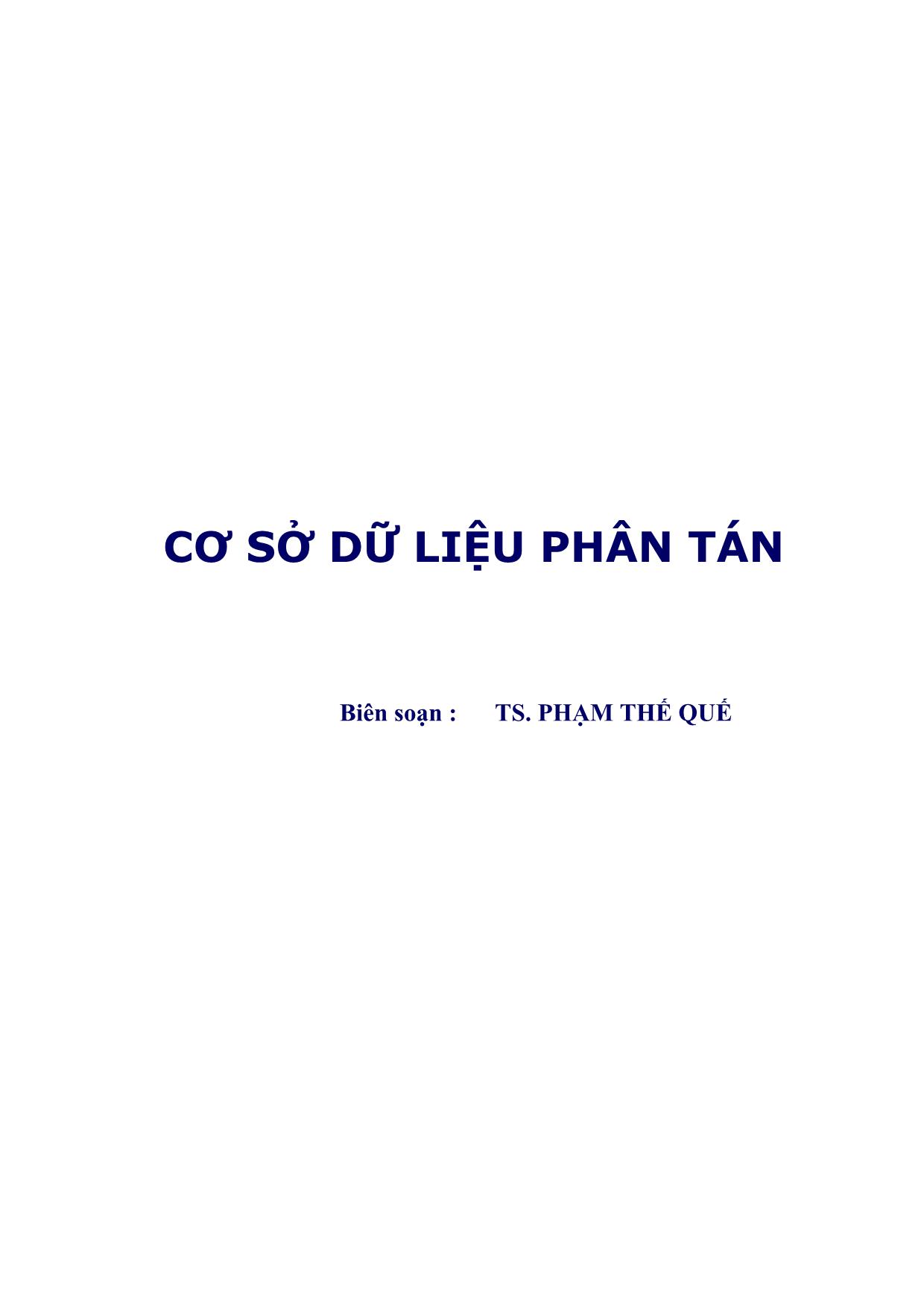 Cơ sở dữ liệu phân tán trang 2