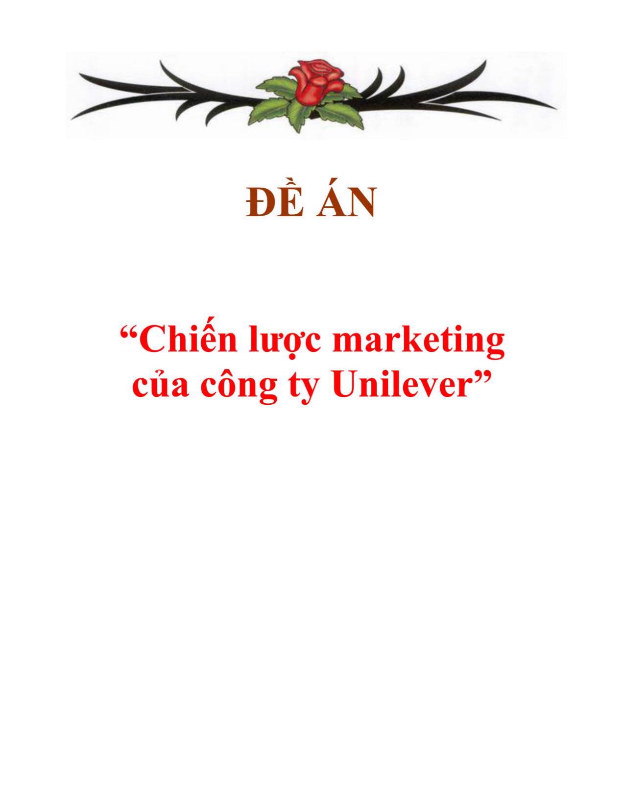 Đề án Chiến lược marketing của công ty Unilever trang 1