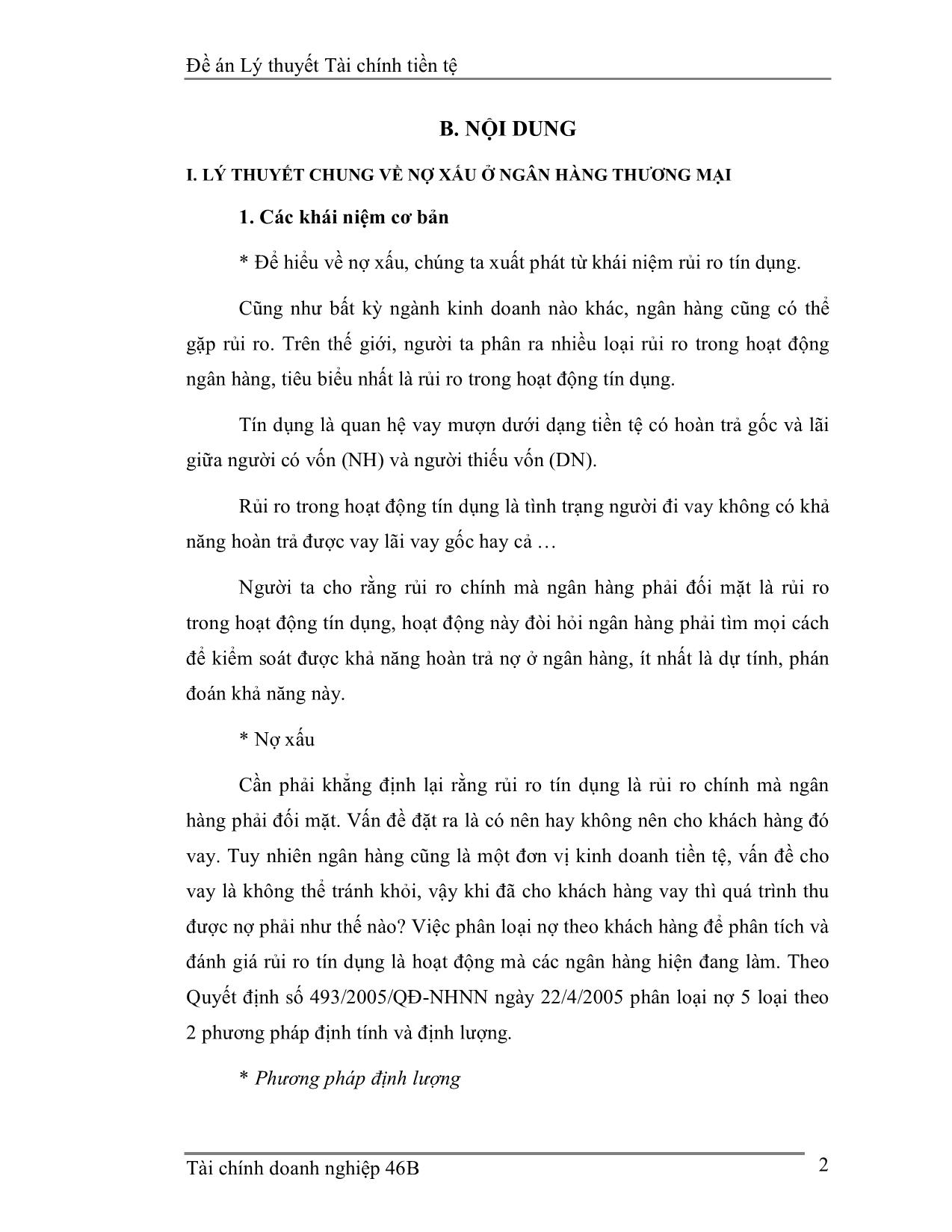 Đề án Xử lý nợ xấu trong hệ thống ngân hàng thương mại Việt Nam trang 3