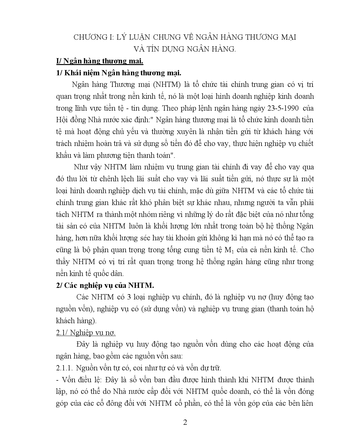 Đề tài Hoạt động tín dụng của hệ thống NHTM Việt Nam trong giai đoạn hiện nay trang 2