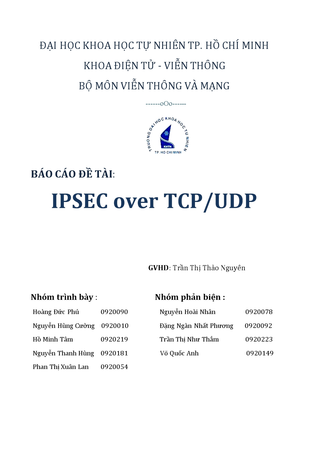 Đề tài IPSEC over TCP/UDP trang 1