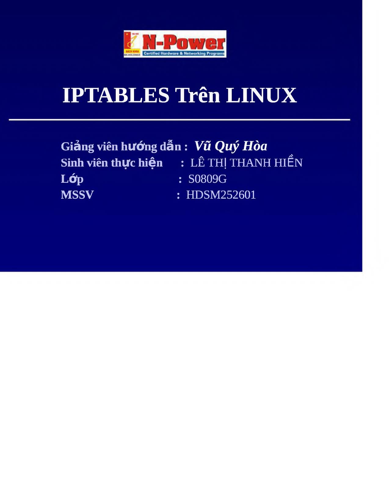 Đề tài IPTables trên Linux trang 1