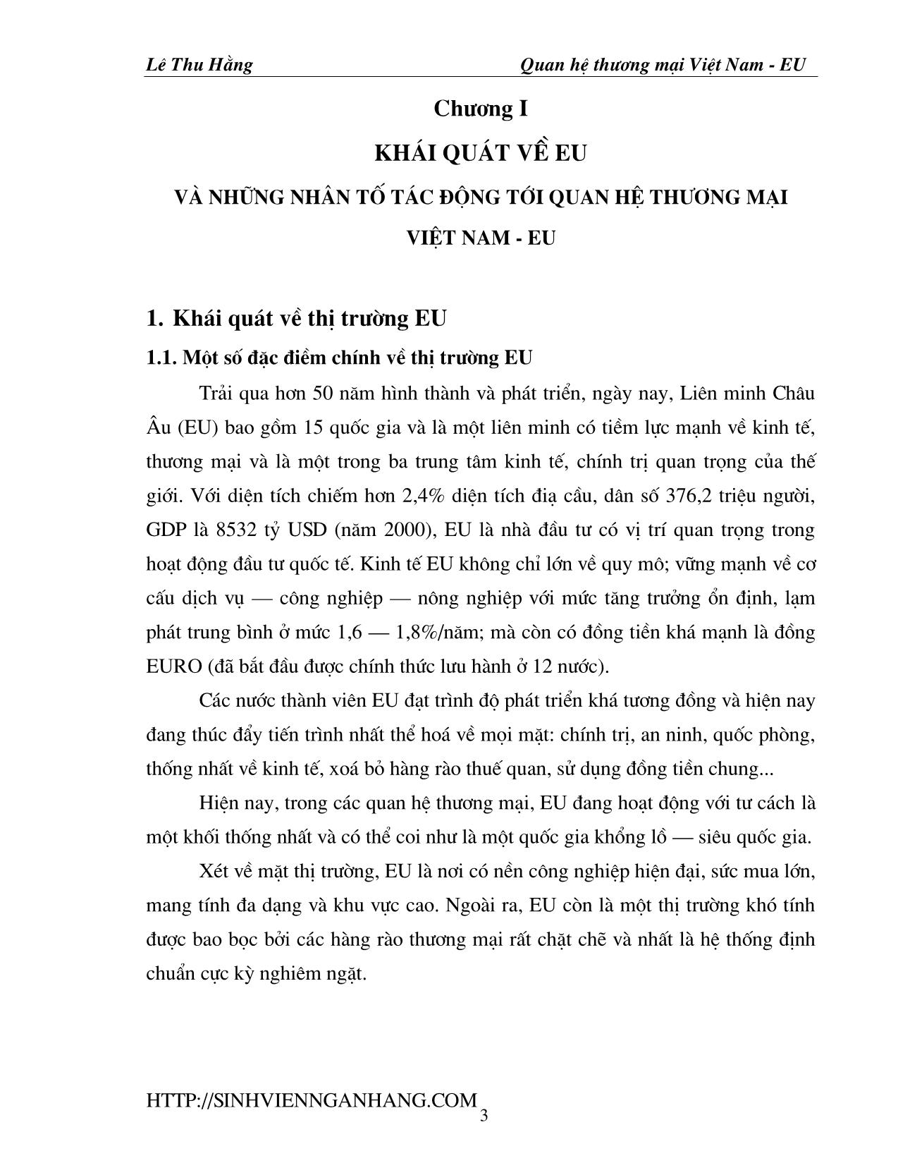 Đề tài Quan hệ thương mại Việt Nam - EU trang 3