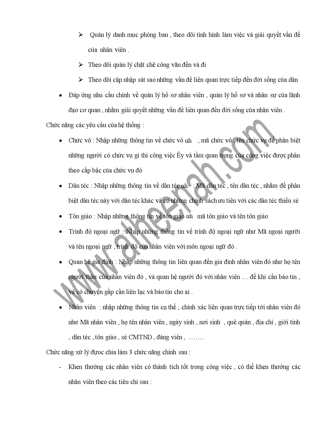 Đề tài Quản lý hồ sơ nhân viên trong công ty Bình Minh trang 4