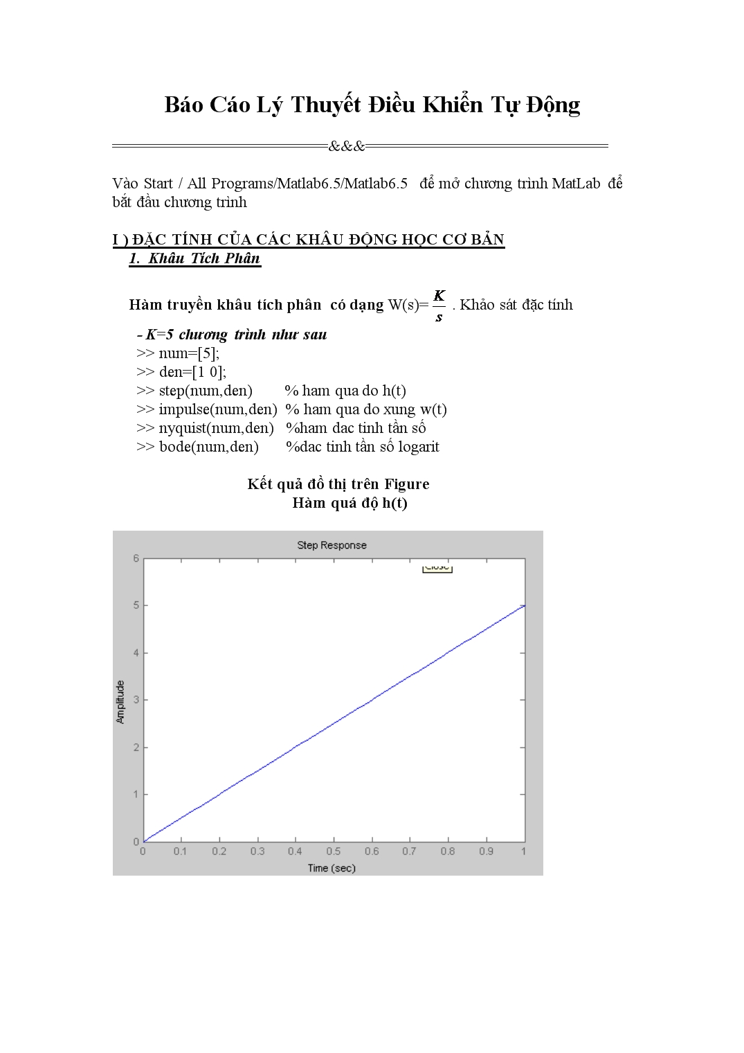 Đề tài Sử dụng Matlab & SimuLink trang 2