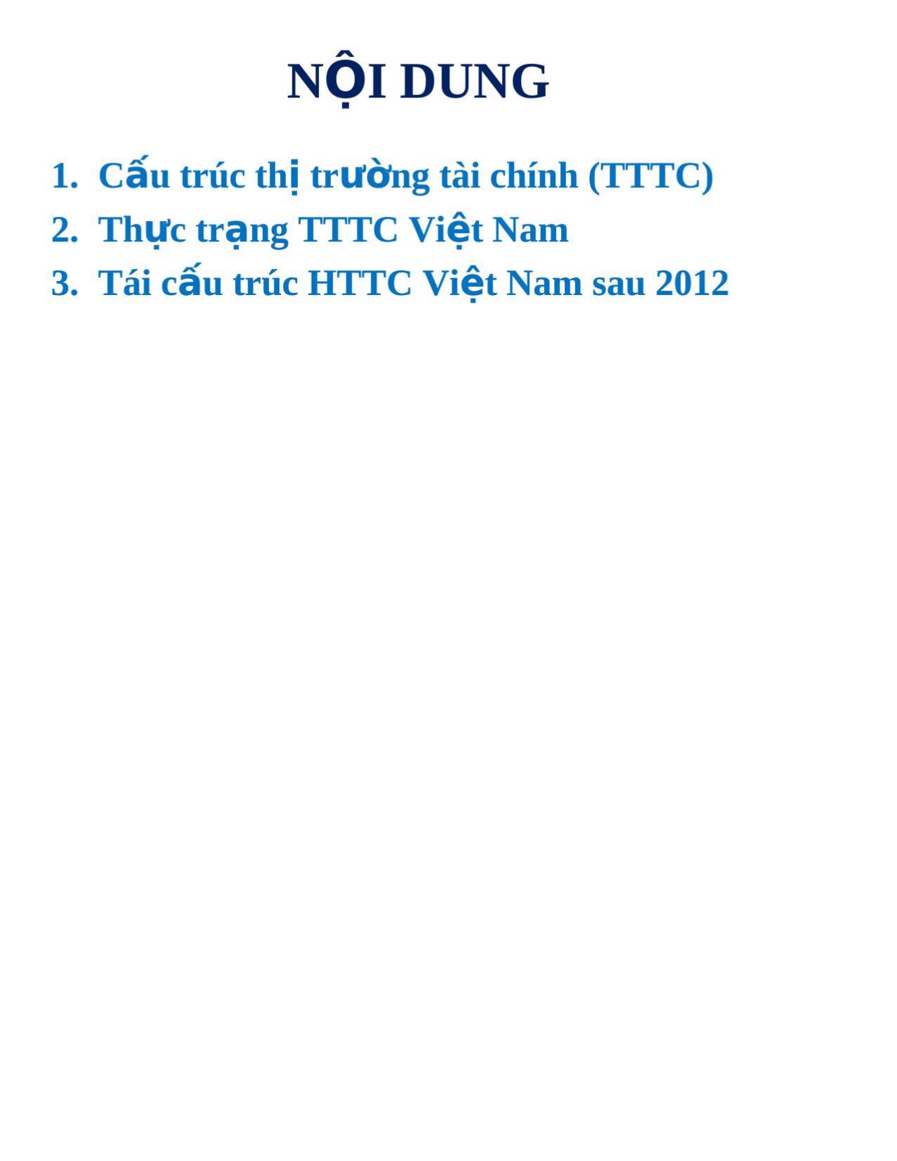 Đề tài Tái cấu trúc hệ thống tài chính Việt Nam trang 2