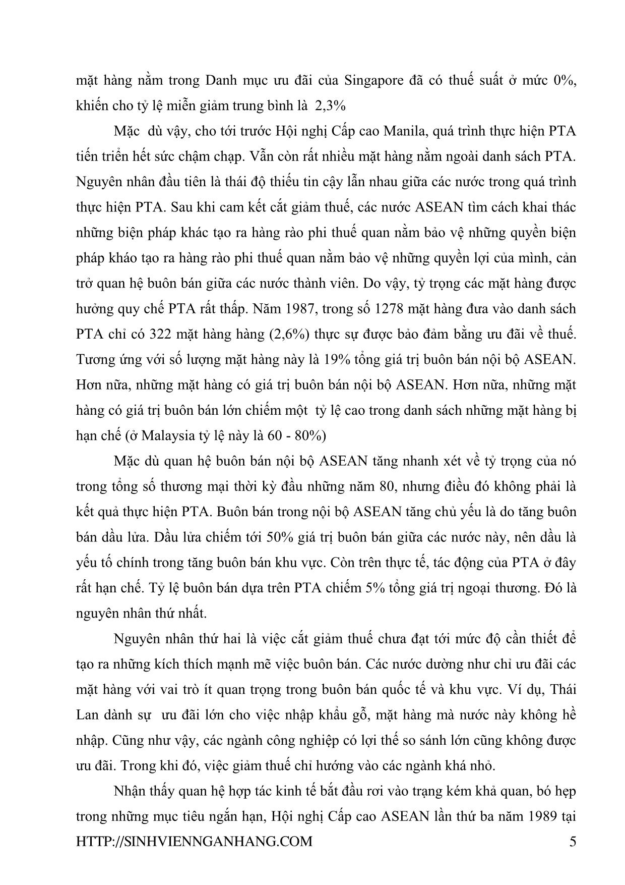 Đề tài Thuế quan (thuế nhập khẩu) Việt Nam trong quá trình hội nhập AFTA trang 5